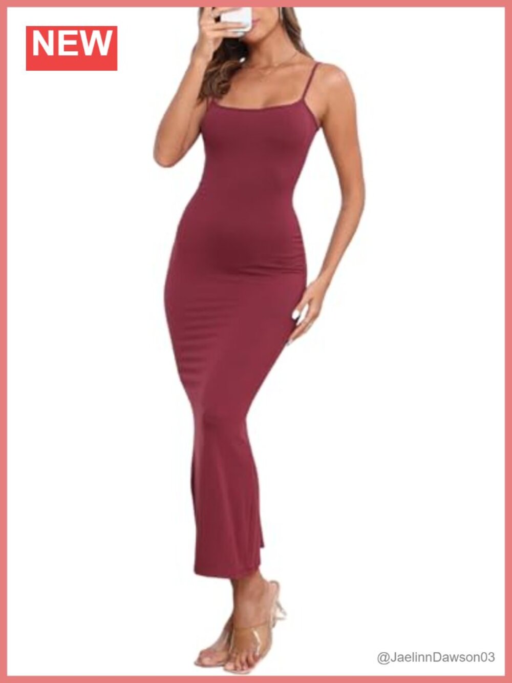 Bodycon Maxi Dress Ribbed Modal Spaghetti Strap Sleeveless Fishtail Hem